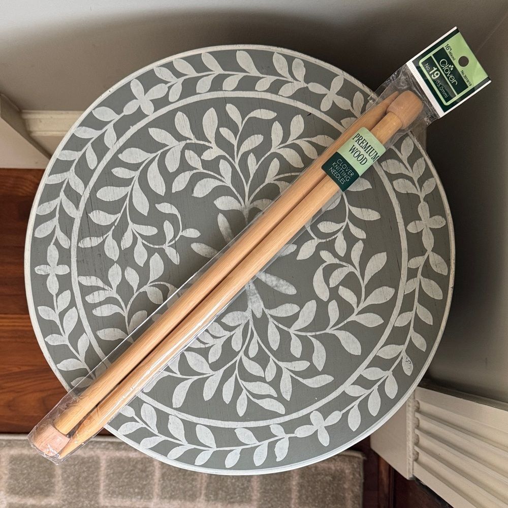 Clover Natural Wood Knitting Needles sz 19 NWT
